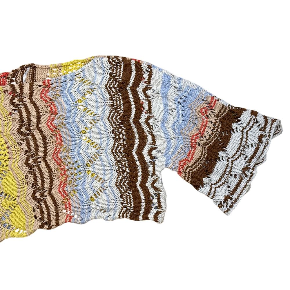 Free People Sea Shine open knit Medium multicolor Knitted Sweater loose baggy - Picture 4 of 6